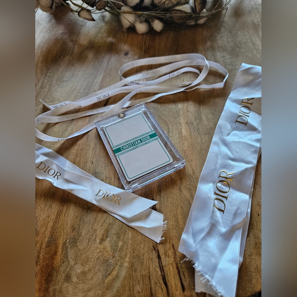 Dior Playing Card White and Gold Ribbon Set